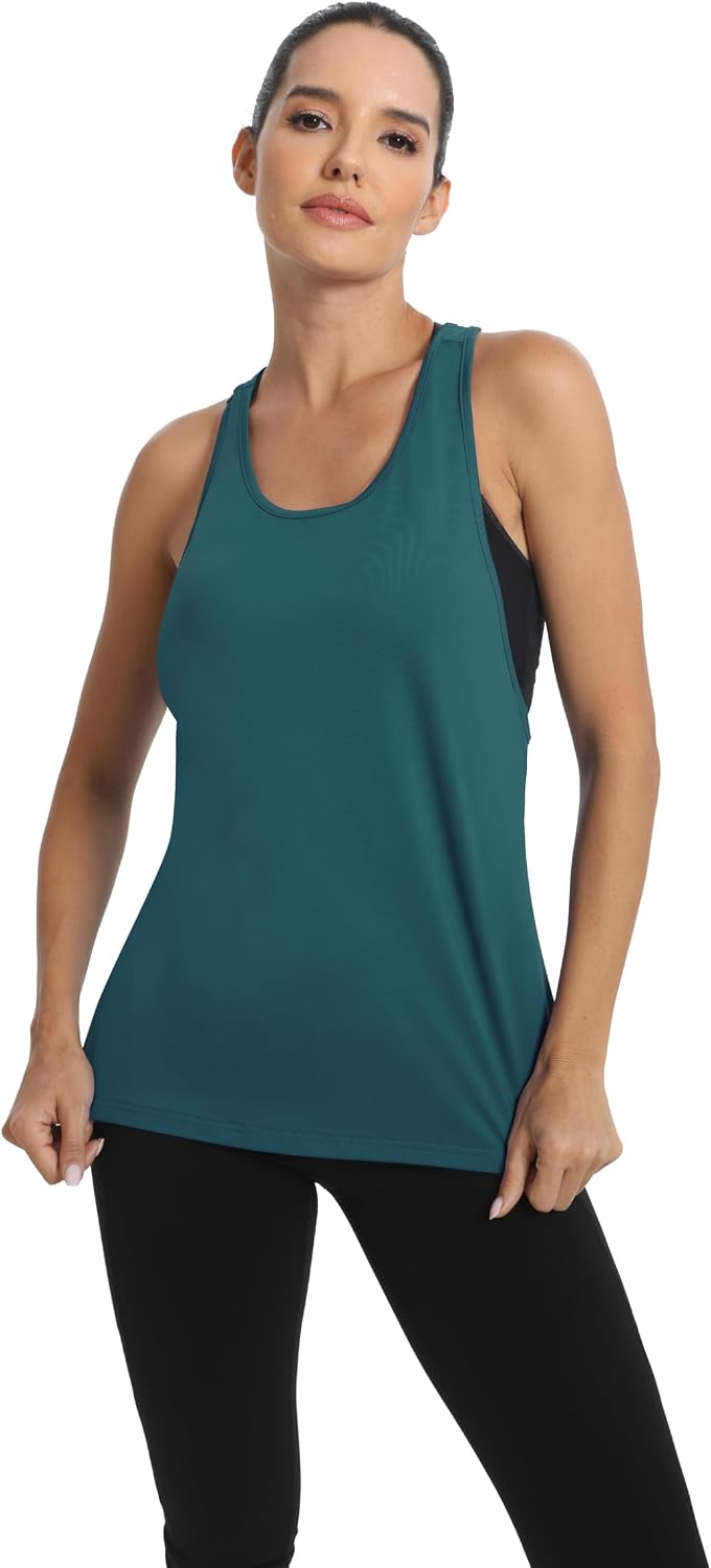 Detalle de ICTIVE Débardeur Sport Femme sans Manches – Haut de fitness dos croisé ouvert