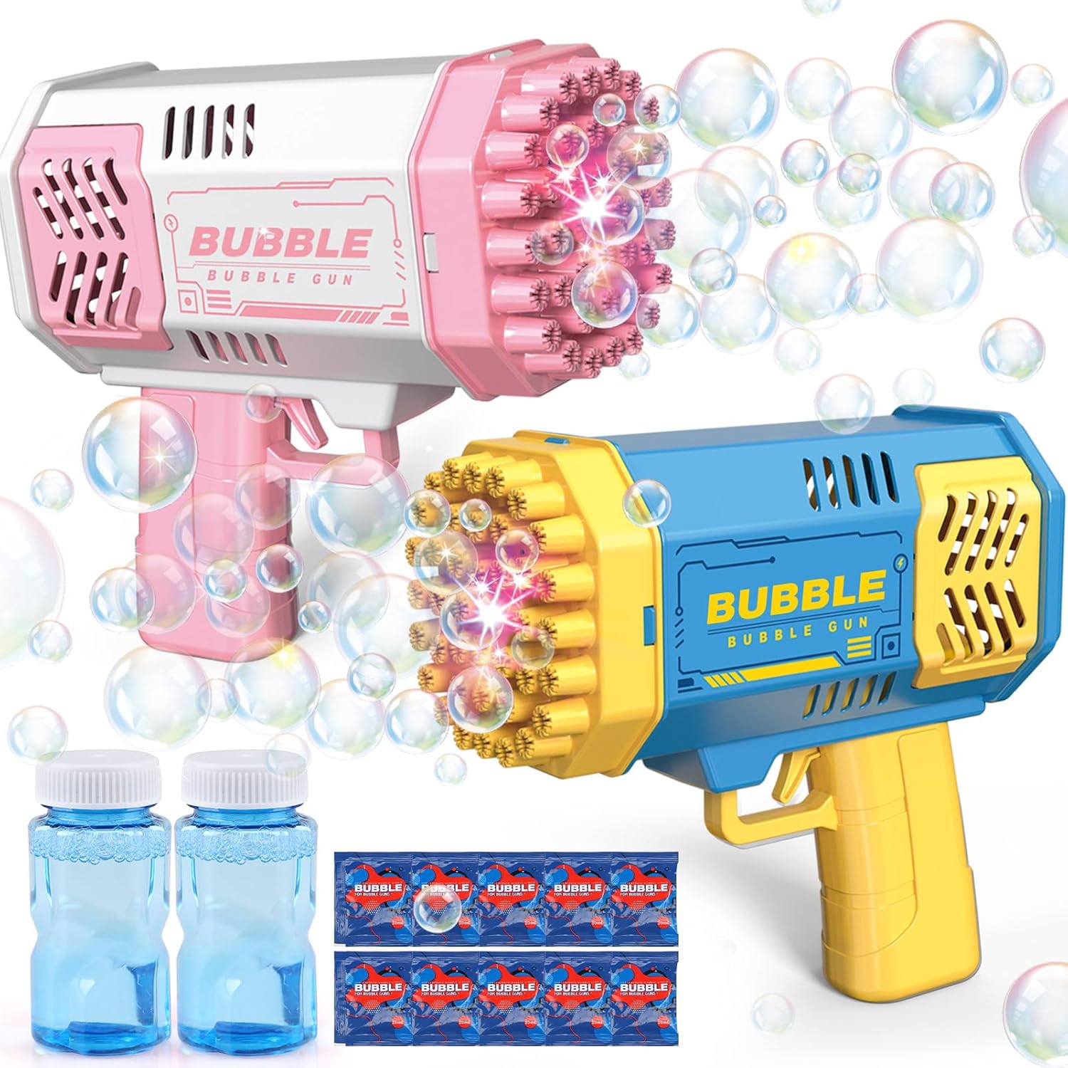 Detalle de JONEG Two-Pack Bubble Machine for Kids (Ages 3–8) – 2 Piece Set with Refills