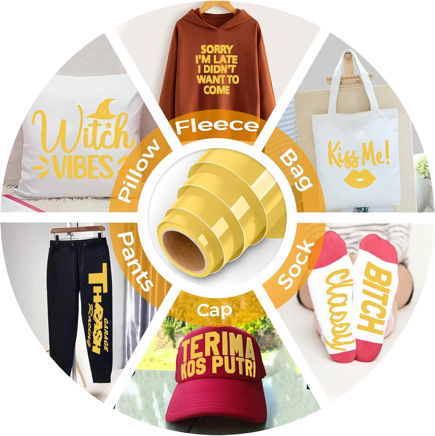 Thumbnail 6 de IModeur 25 Ft Black Heat Transfer Vinyl (HTV) with PET Backing — Iron-on Roll for T-shirts, Bags & More