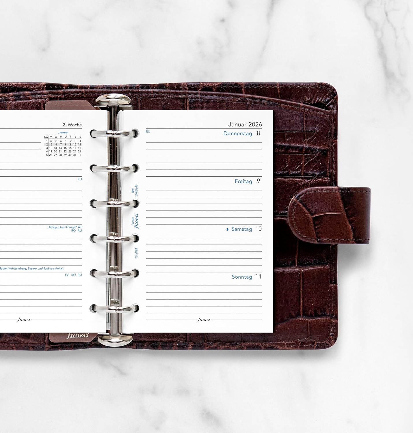 Thumbnail 2 de Filofax Agenda 2026 de poche — 1 semaine sur 2 pages, format vertical, allemand