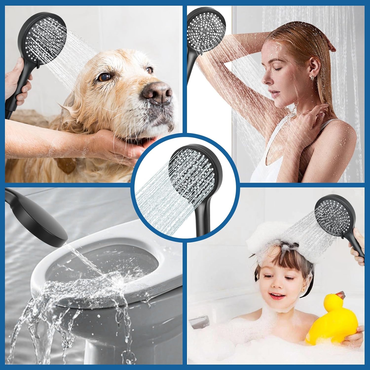 Thumbnail 5 de AIXMEET Shower Head with 1.5m Hose, 6 Spray Modes – High Pressure, Water-Saving Handheld Shower for Home, Gym and Family Use