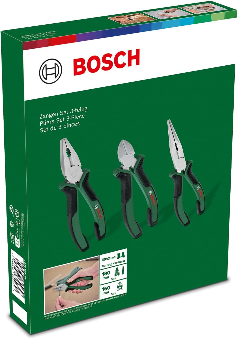 Thumbnail 6 de Bosch 1600A02C0S ペンチ3本セット 硬質炭素鋼・人間工学グリップ