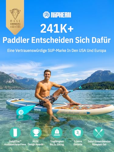 Detalle 2 de Niphean Stand Up Paddling Board mit Sitz – 200 kg Tragkraft, inkl. komplettes Zubehörset