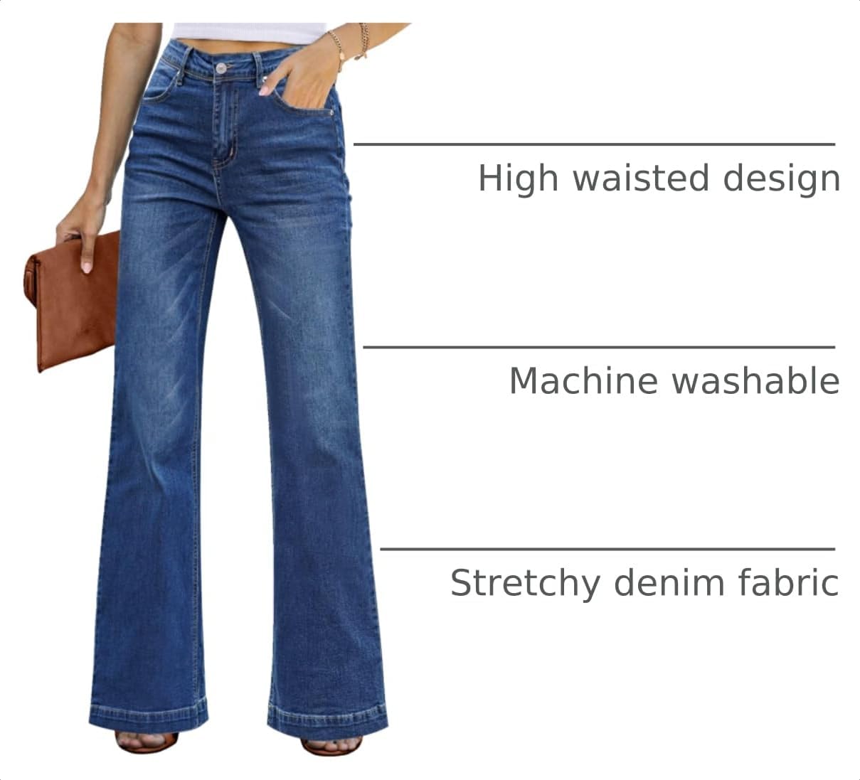 Detalle de GRAPENT Women's Flare Jeans, Stretch Denim