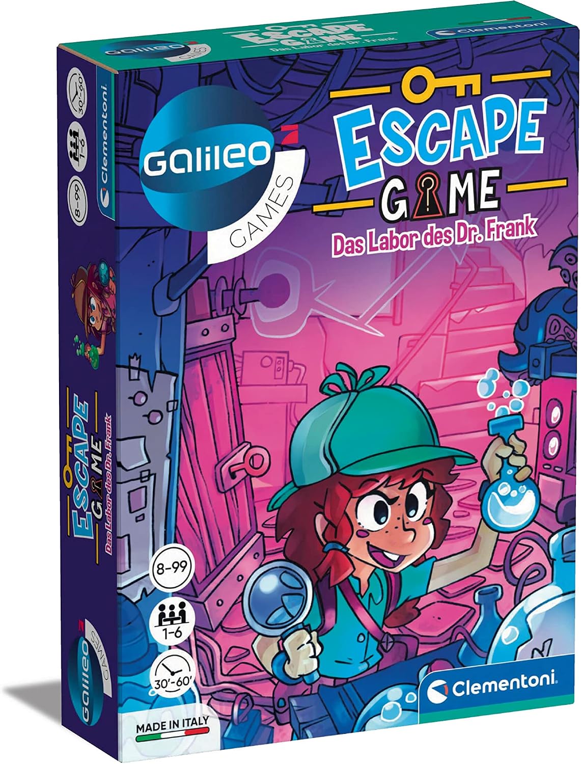 Detalle de Clementoni Escape Game „Das Labor des Dr. Frank“ (59226) – Gesellschaftsspiel für Detektiv- und Rätselrunden ab 8 Jahren