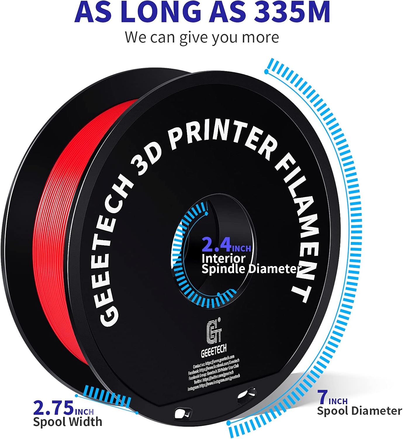 Thumbnail 3 de GEEETECH PETG Filament 1,75 mm, 1 kg, Rot – Präzise, belastbar und kompatibel