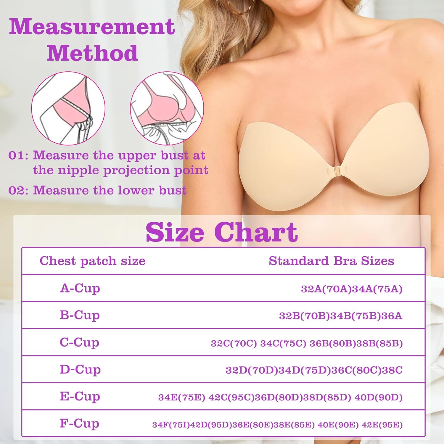 Thumbnail 4 de OMGREAT Stick on Bra sticky adhesive push-up for backless & strapless outfits