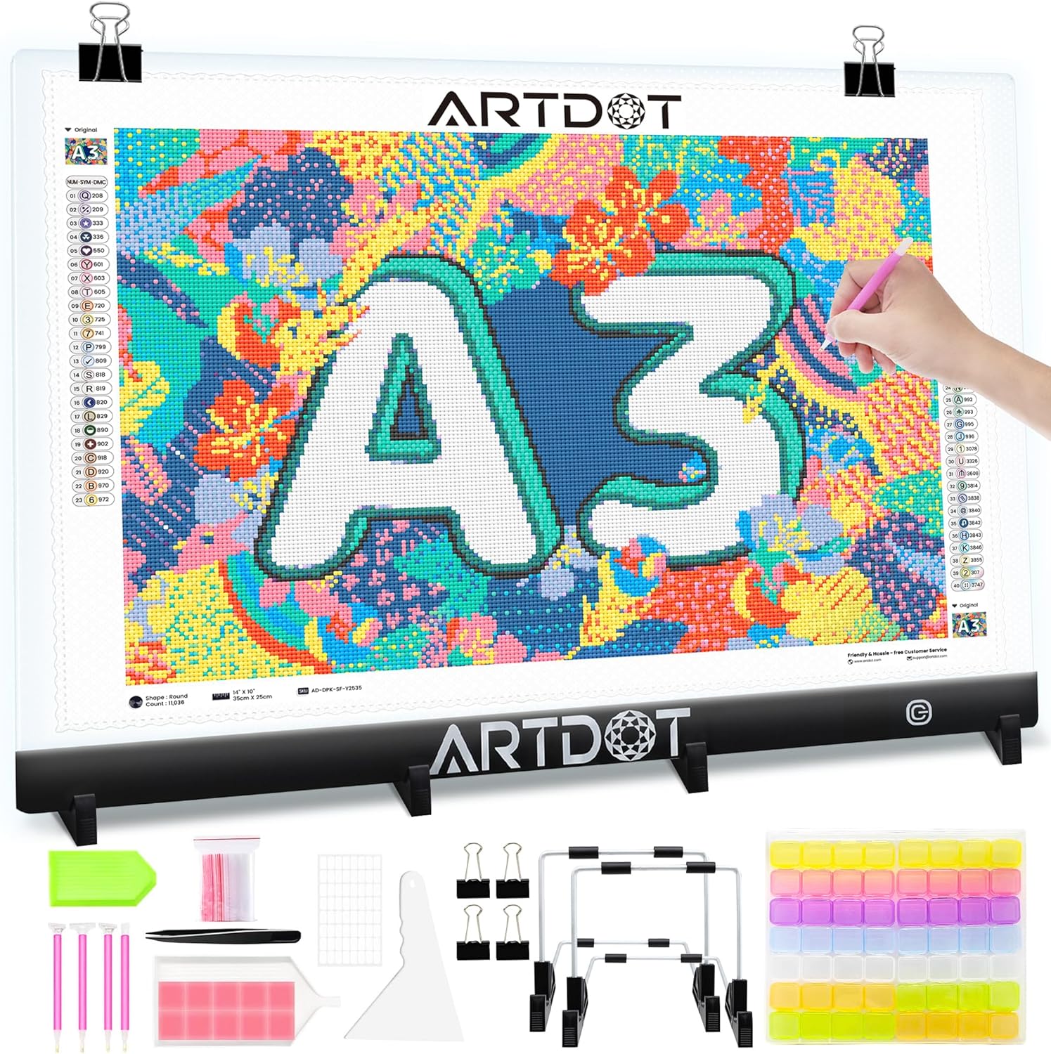 Detalle de ARTDOT Leuchttisch A3 1500 Lux đš