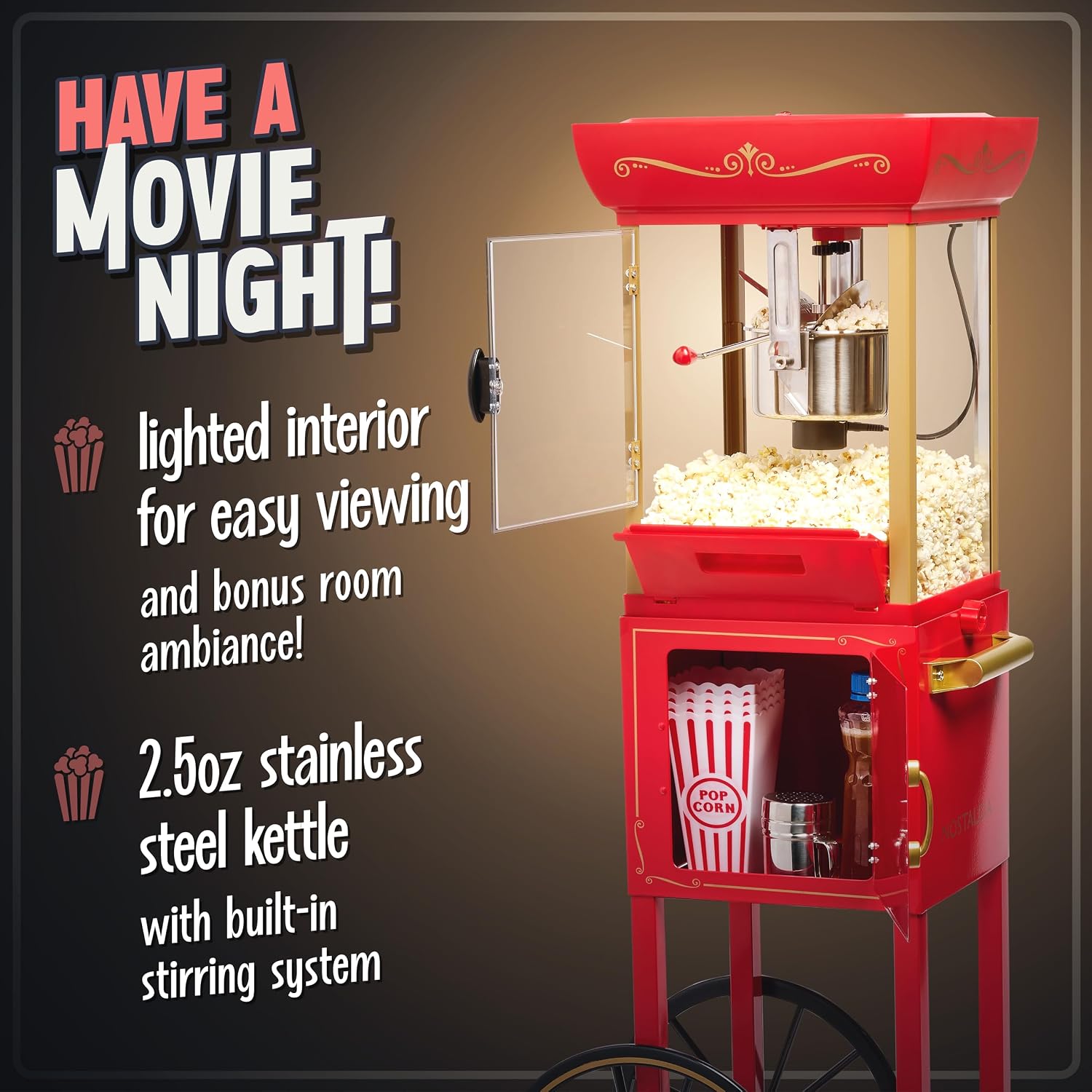 Detalle de Nostalgia Popcorn Maker Machine 2.5 oz kettle 🍿