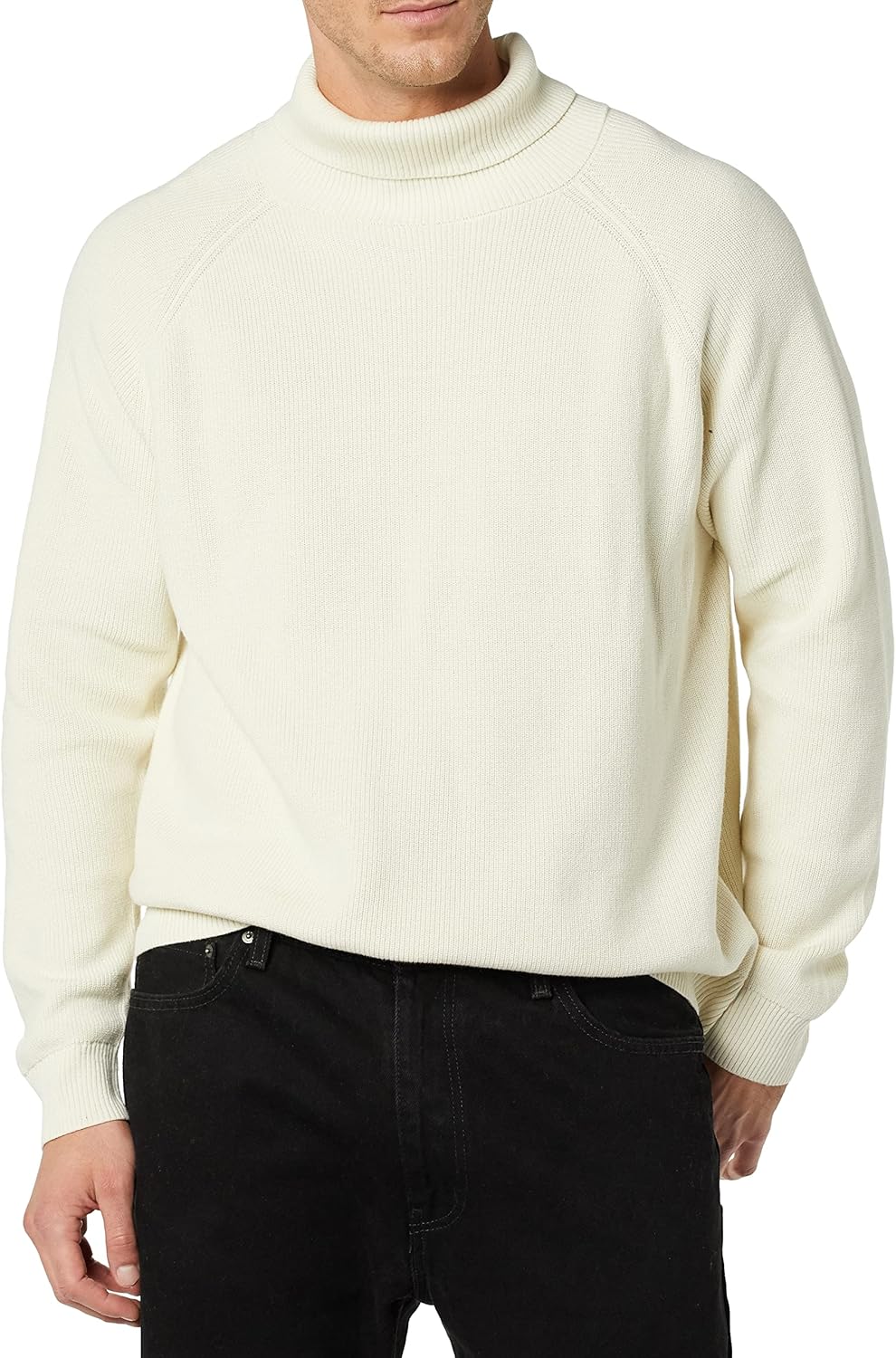 Detalle de Amazon Essentials Men’s 100% Cotton Rib Knit Turtleneck Jumper (Relaxed Fit)
