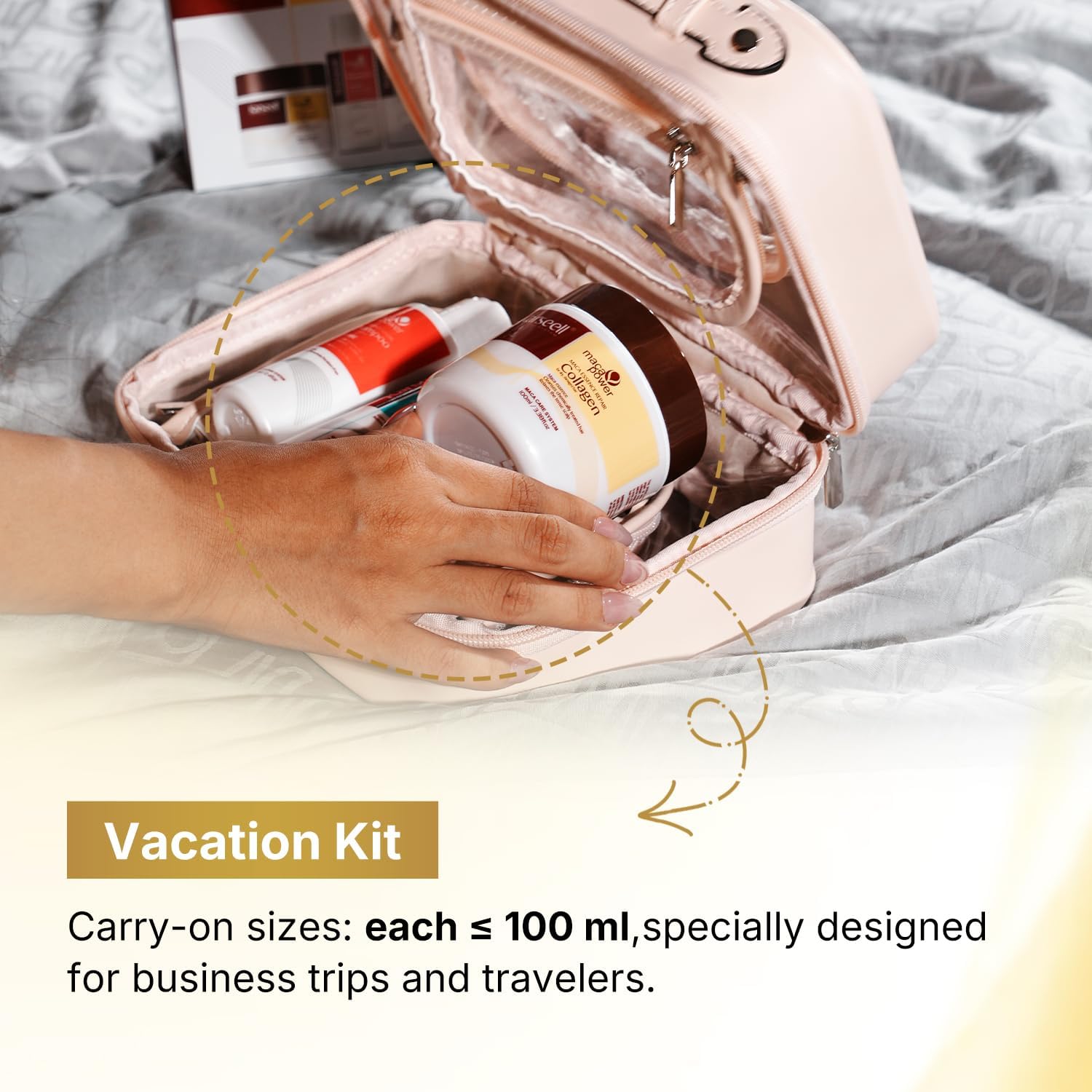 Thumbnail 1 de Karseell Coffret de soins capillaires Collagen (masque + shampooing volumateur + après-shampooing) en formats voyage