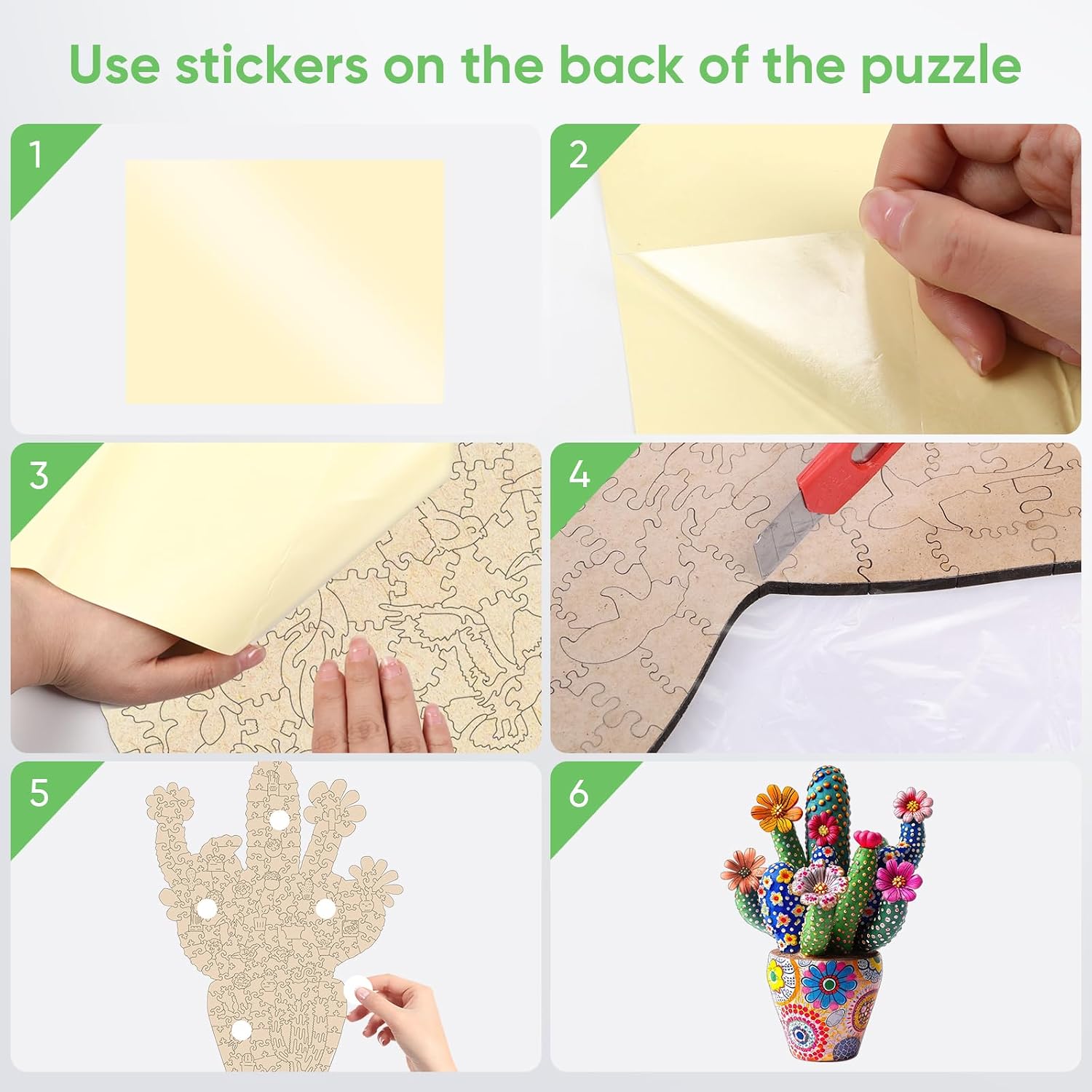 Detalle de Mys Aurora Cactus Flower 1000-Piece Wooden Jigsaw Puzzle