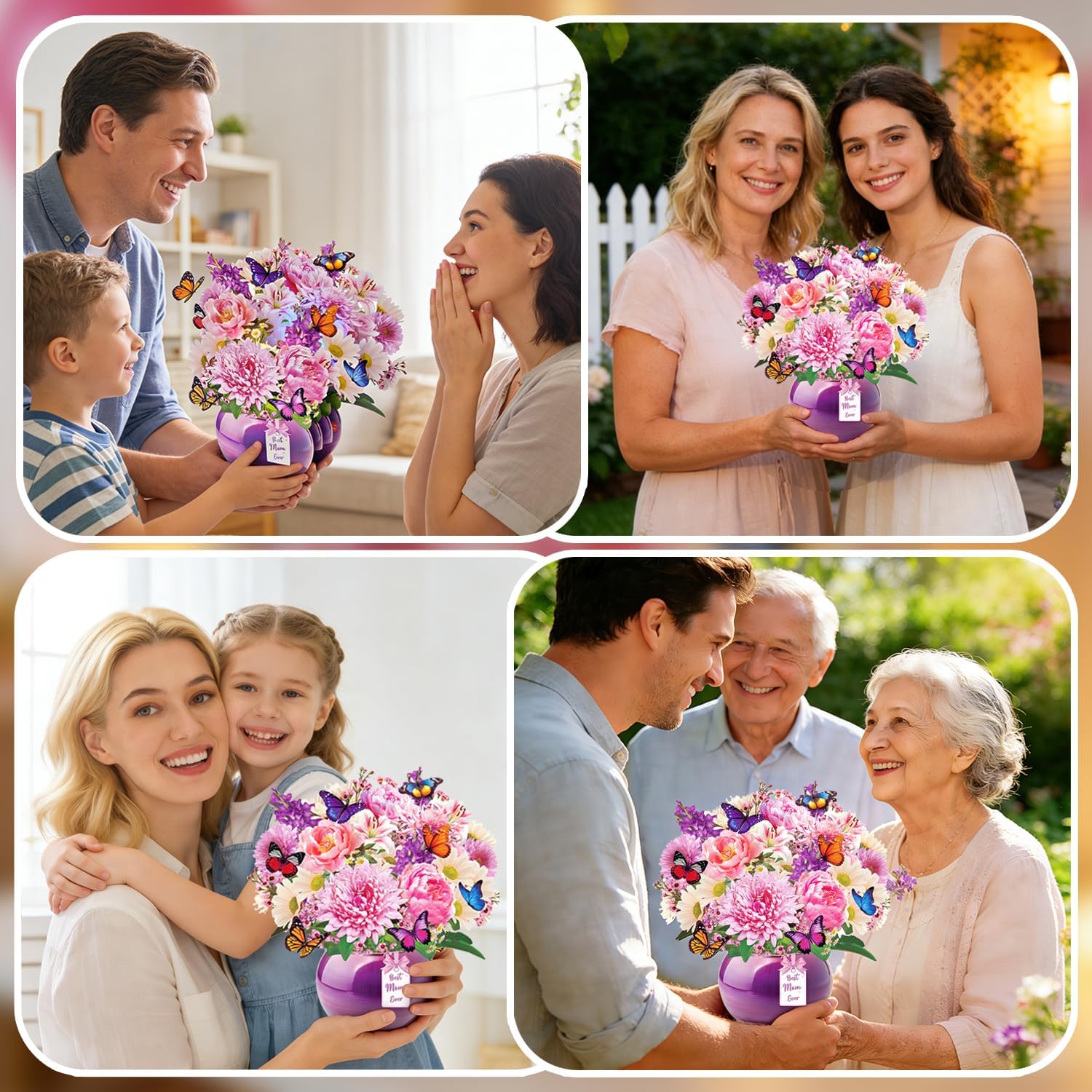 Thumbnail 6 de Rayilyn 3D Pop-Up Peony Thank You Card for Mom with Music and Lights
