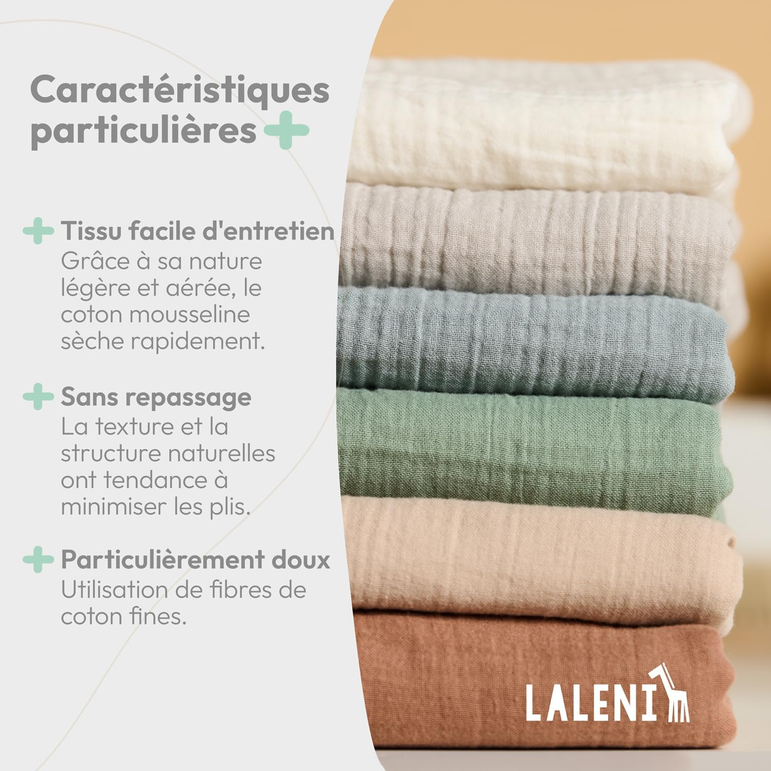 Thumbnail 4 de Laleni Linge de lit Enfant 100x135 cm mousseline en coton