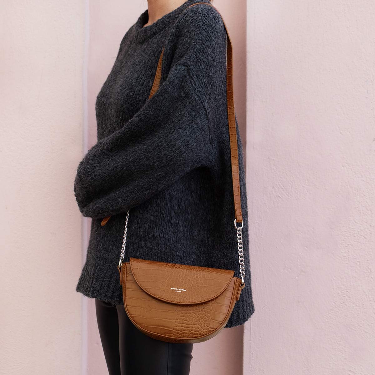 Thumbnail 2 de David Jones Petit sac bandoulière croco 21 cm