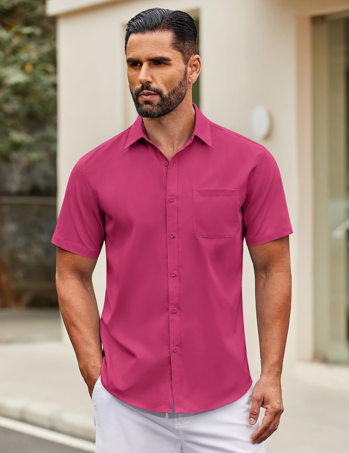 Thumbnail 4 de COOFANDY Men's Short Sleeve Casual Button Down Shirt with Pocket