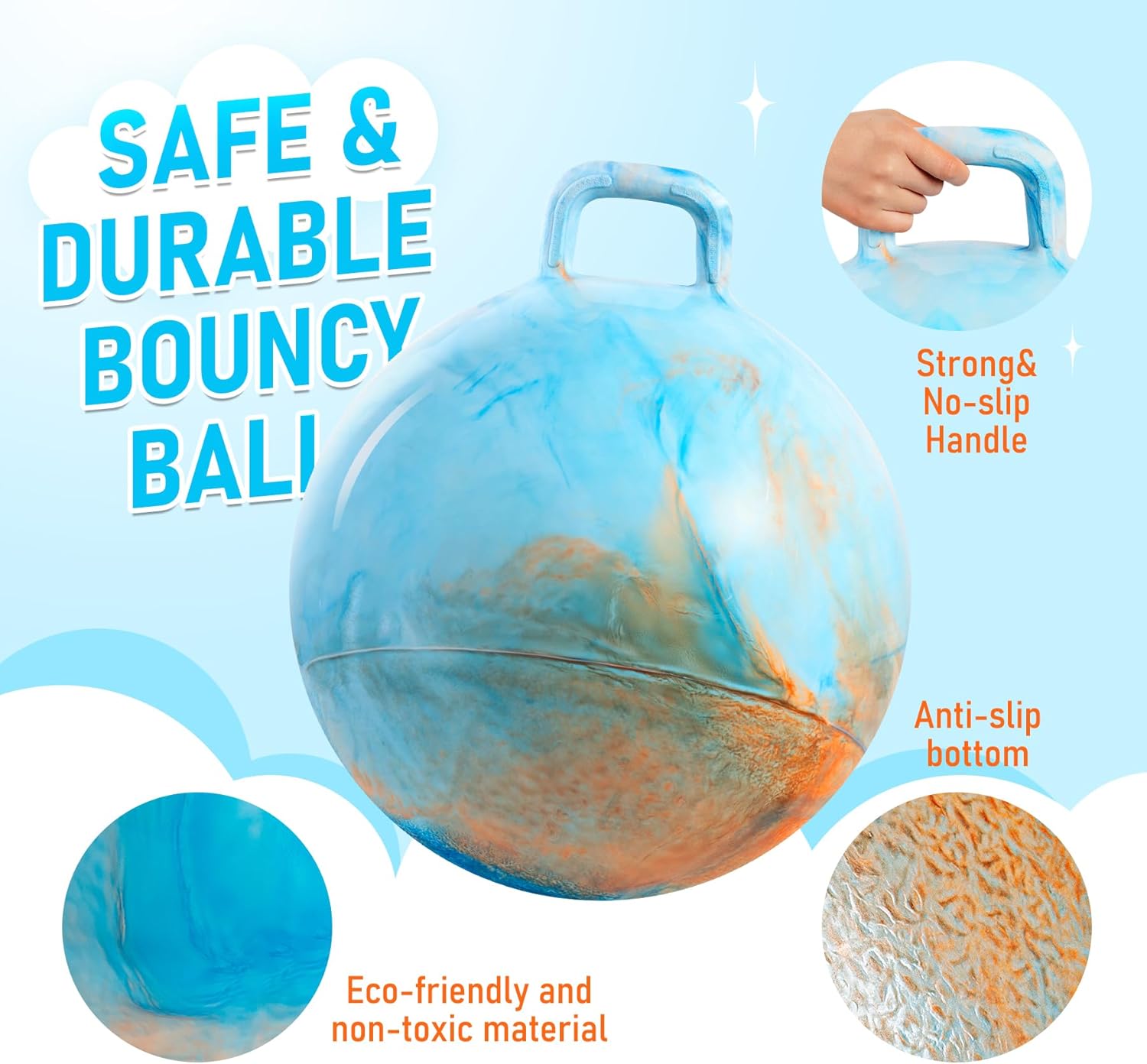 Thumbnail 3 de U&C Planet Hopper Ball (18 inches) Bouncy Ball with Handle for Kids 3–6