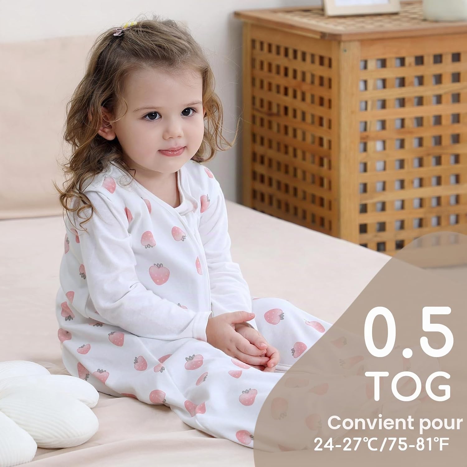 Thumbnail 2 de Yukkidds Gigoteuse Été Bébé 0.5 TOG 12-18 Mois — Lot de 2 Turbulettes 100% Coton, sans manches, unisex Baie Rose
