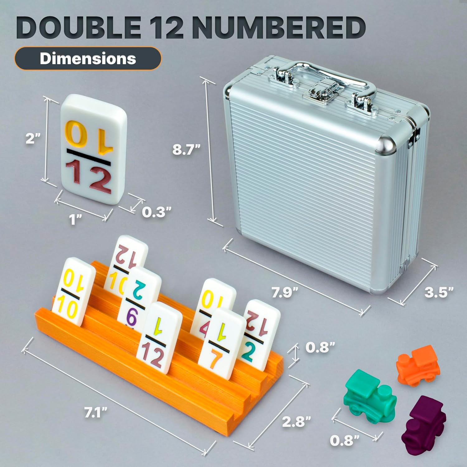 Detalle de Queensell Double 12 Dominoes Set 91 Tiles 🎲