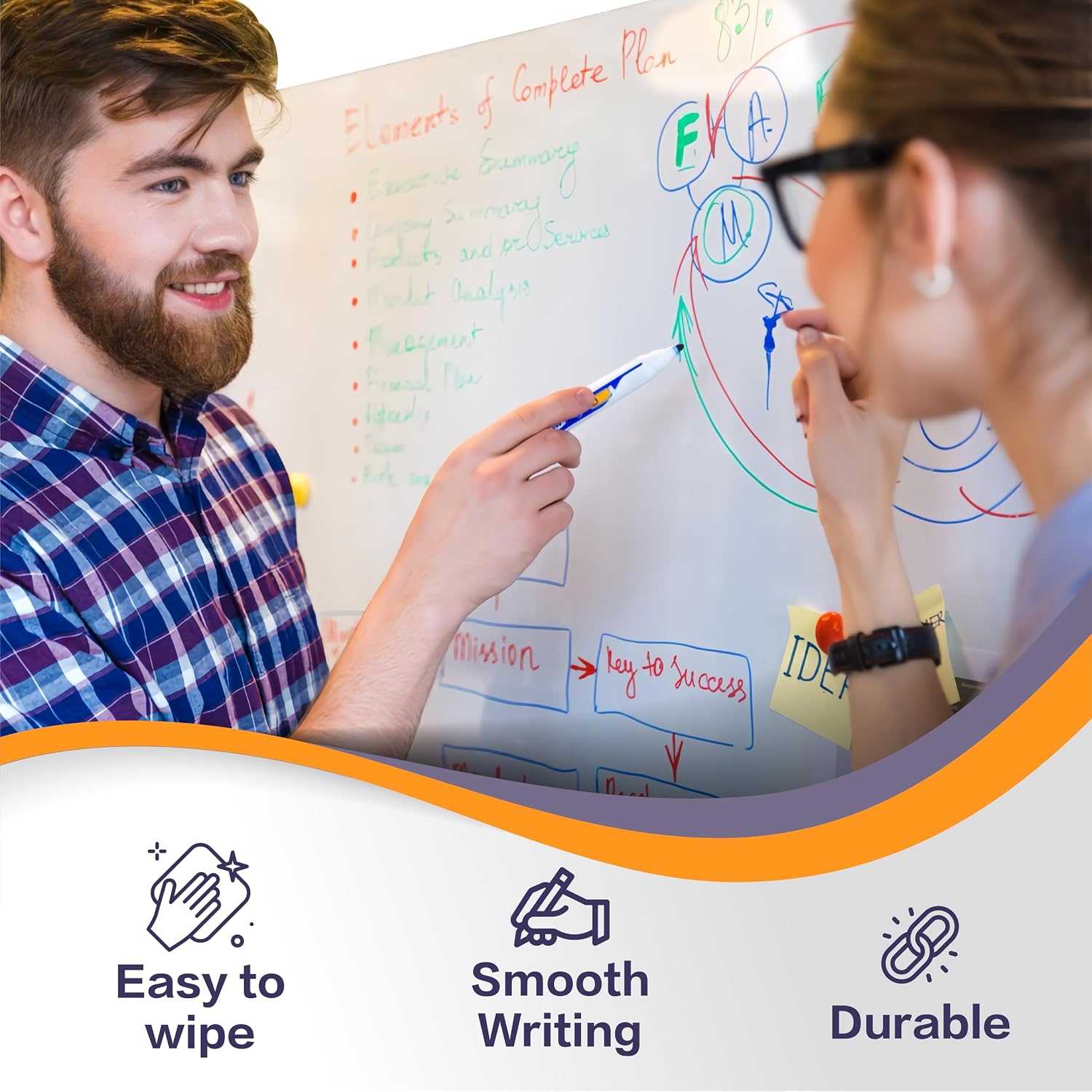 Thumbnail 4 de HeatPomelo Magnetic Whiteboard Sticker 120 x 60 cm
