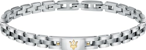 Detalle de Maserati JEWELS Bracciale Uomo in Acciaio Placcato Oro JM420ATH05