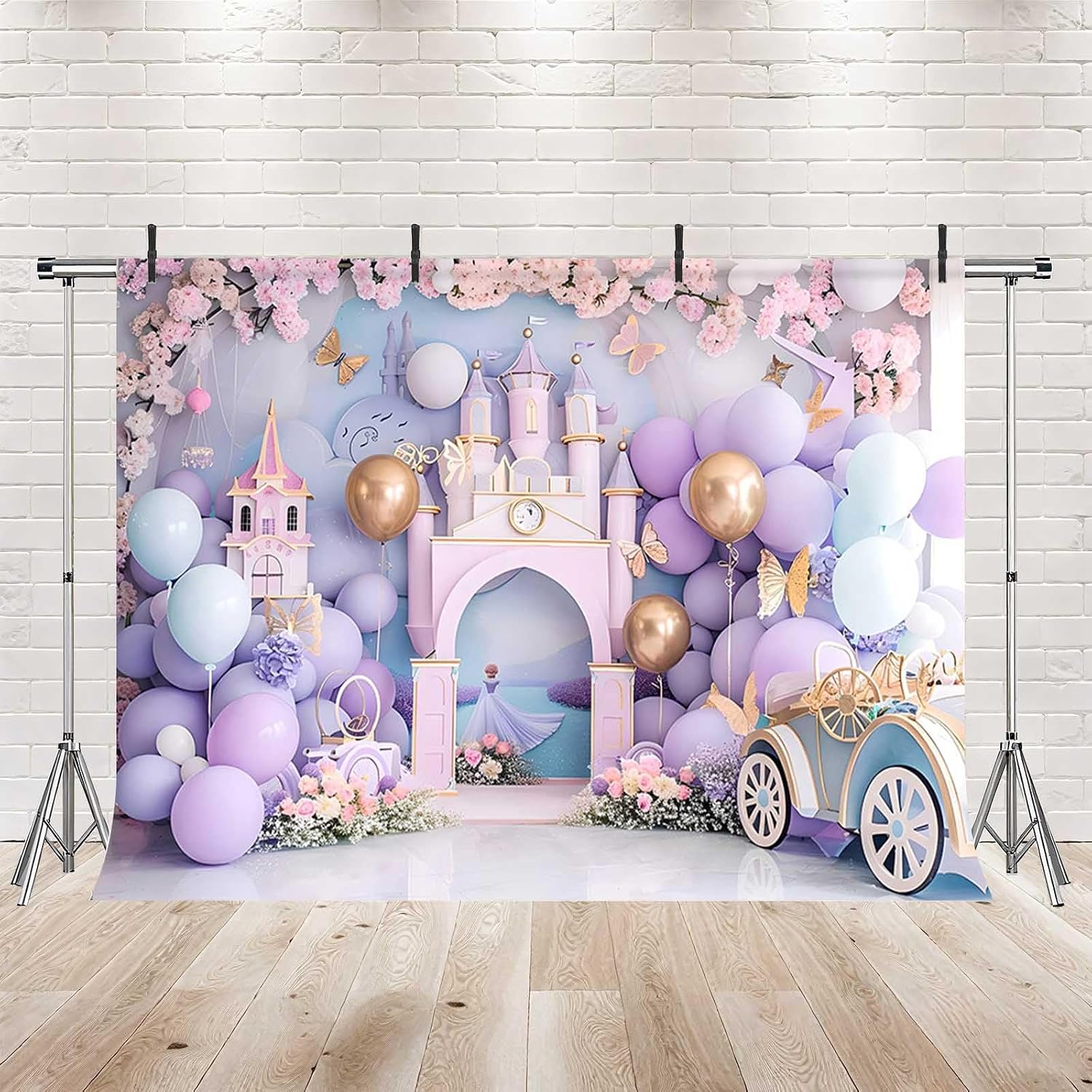 Detalle 2 de Mehofond 10x7ft Purple Birthday Backdrop