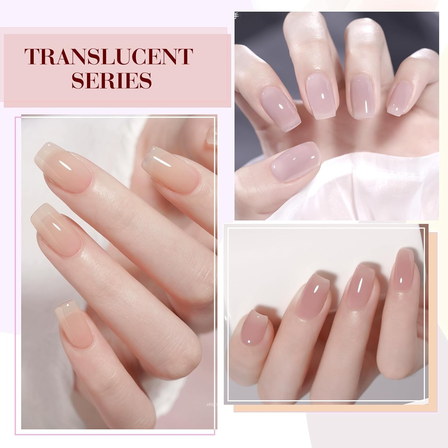 Thumbnail 3 de CANNI 6 Colors 9 Ml Sheer Jelly Pink Gel Nail Polish Set