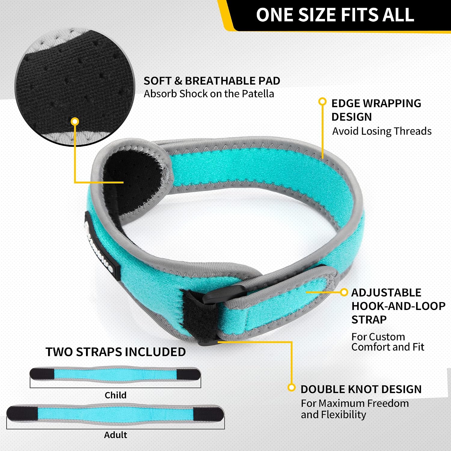 Detalle 2 de CAMBIVO Patella Tendon Knee Straps, 2-Pack Adjustable Support Bands