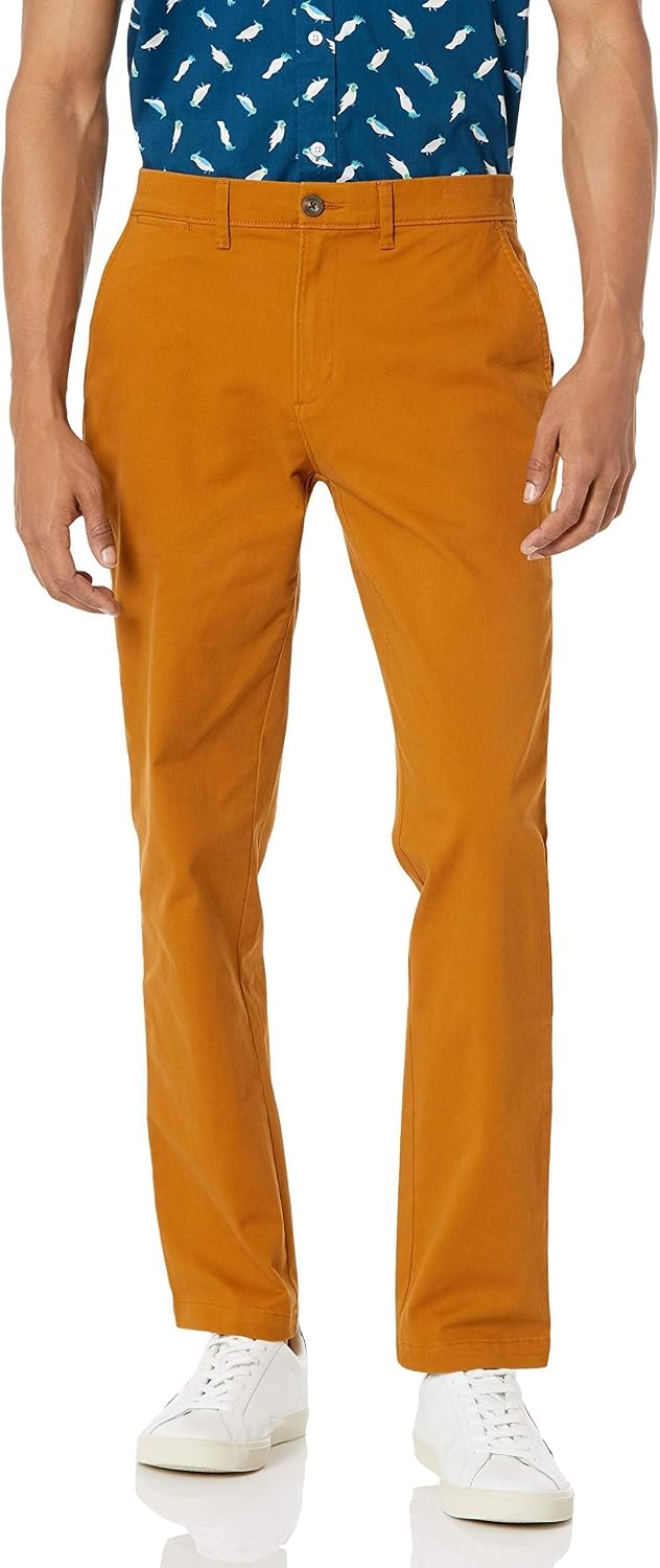 Detalle de Amazon Essentials pantalones chinos pitillo para hombre