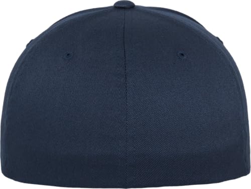 Detalle de Flexfit Wooly Combed Cap – Unisex Baseballkappe, Navy, Jugendgröße