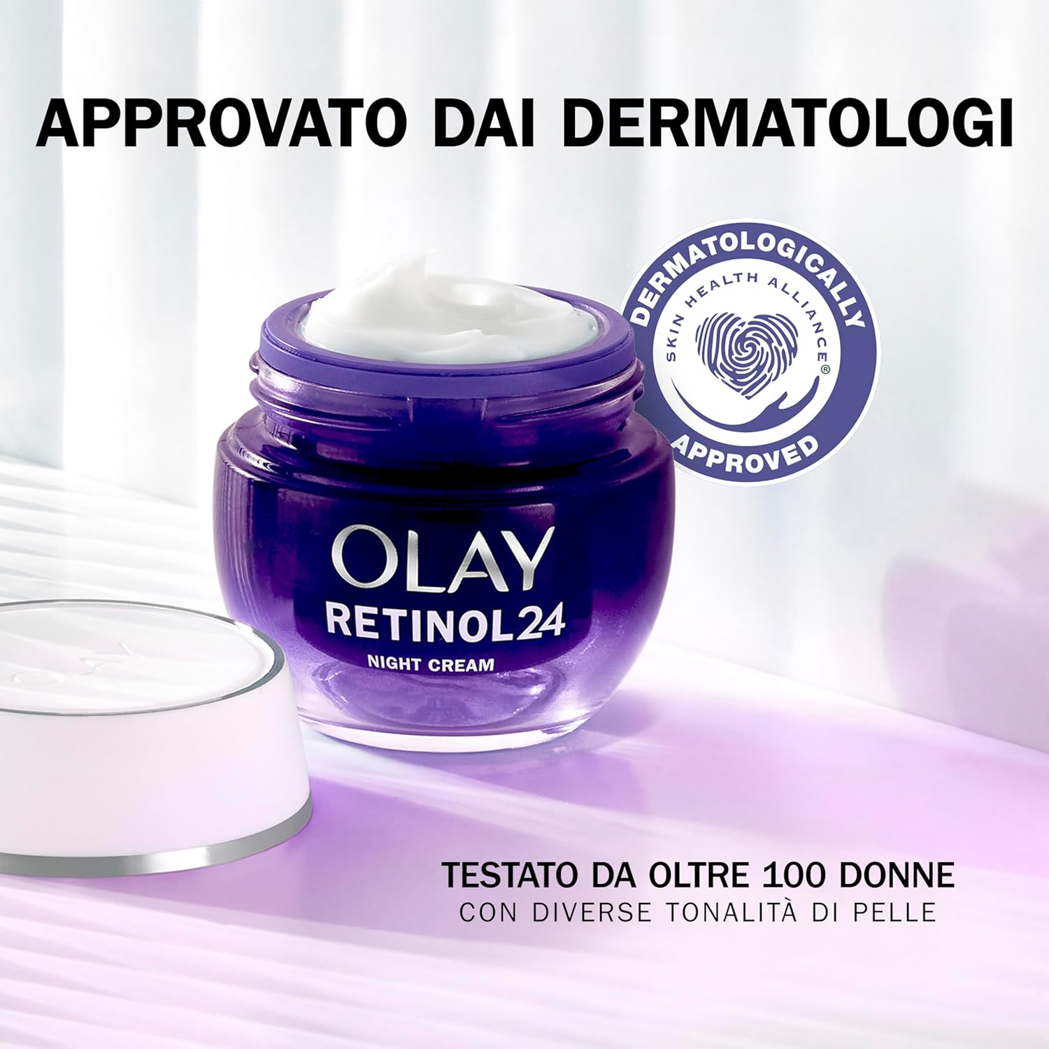 Thumbnail 5 de Olay Retinol 24 Crema Viso Notte Idratante Anti-Età con Vitamina E, 50 ml