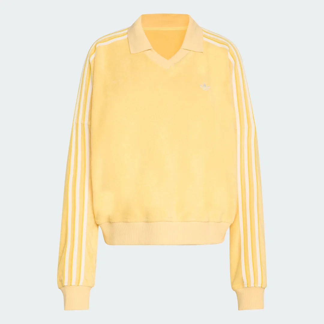 Thumbnail 3 de Polo de rizo y manga larga con cuello de pico de Adidas – color naranja