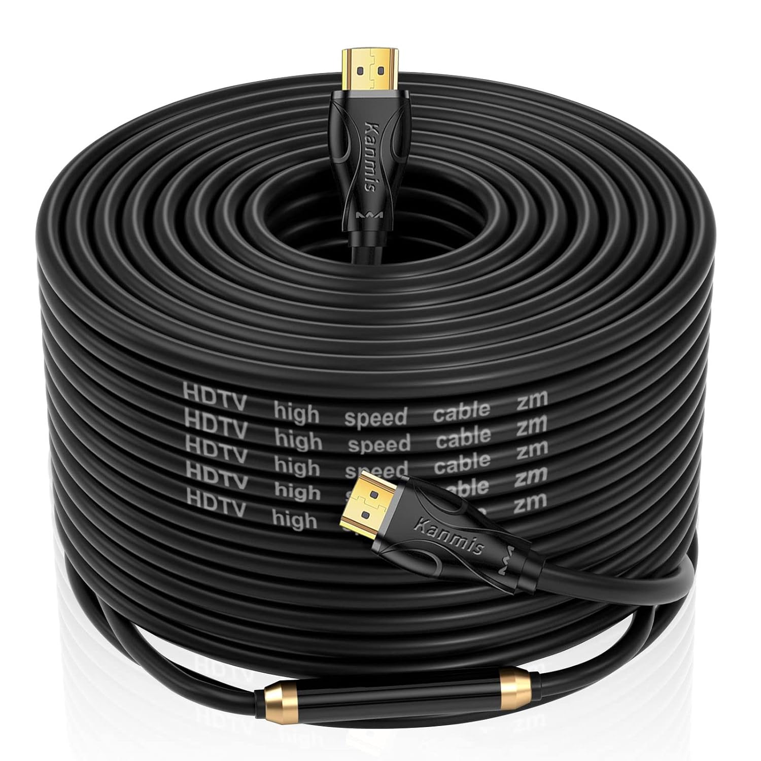 Detalle de kanmis 100ft 4K HDMI Cable – High Speed HDMI 2.0 (18Gbps) with Gold Plated Connectors