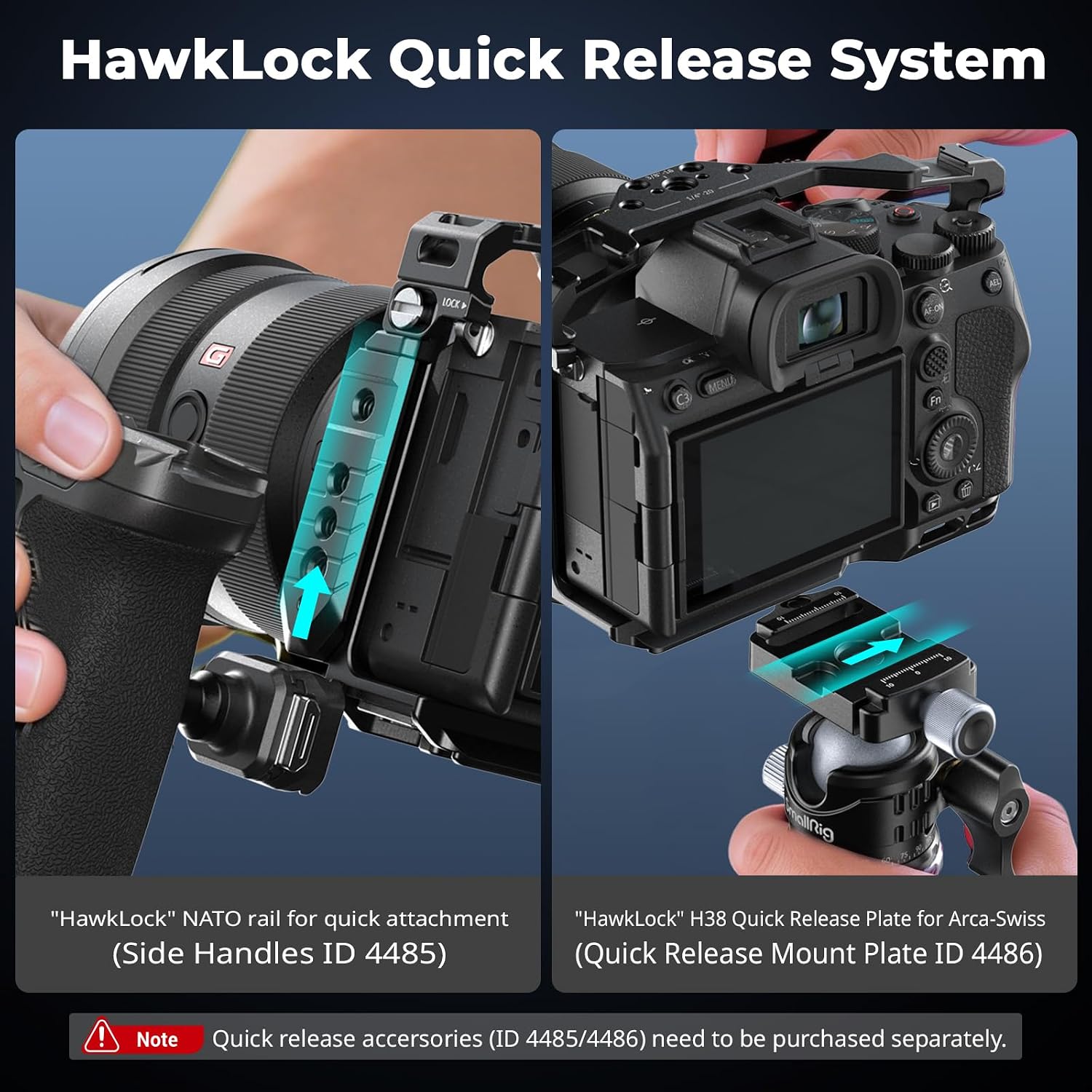 Thumbnail 4 de SmallRig HawkLock Quick Release Cage 3667C for Sony Alpha 7R V / A7 IV / A7S III / A1 / A7R IV / A7 V