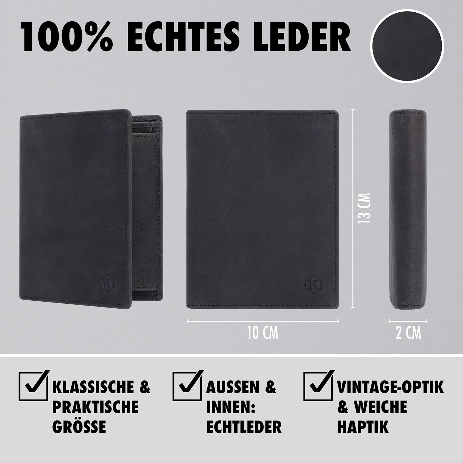 Thumbnail 4 de KORUTA Geldbörse Herren RFID Schutz 13 Fächer