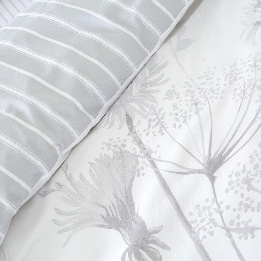 Thumbnail 3 de Catherine Lansfield Meadowsweet Floral Reversible King Duvet Cover Set with Pillowcases White