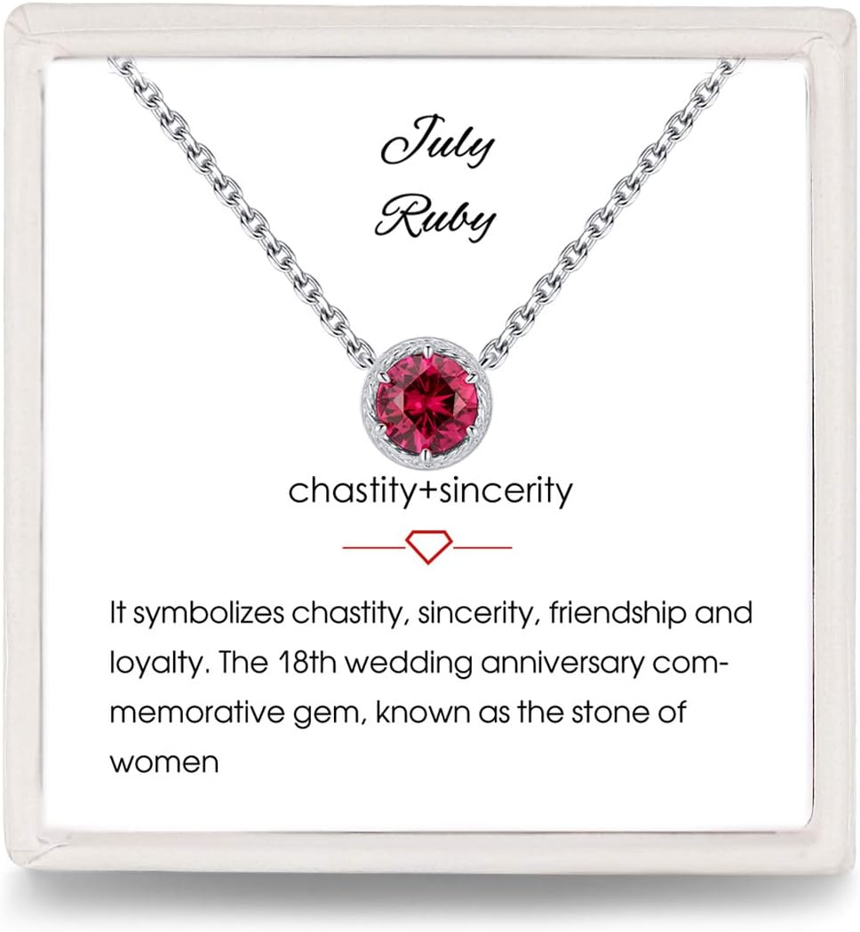 Detalle de Presentski Birthstone Pendant Necklace 925 Silver
