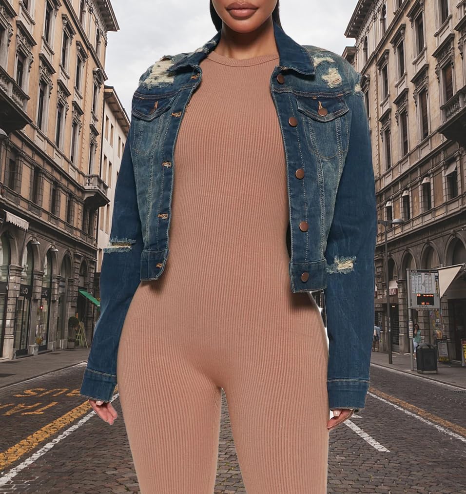 Detalle de BessCops Women's Denim Jacket