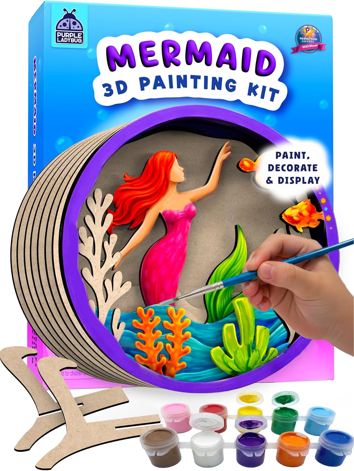 Detalle de Mermaid 3D Kids Painting Set – Paint Your Own 3D Mermaid Craft Kit