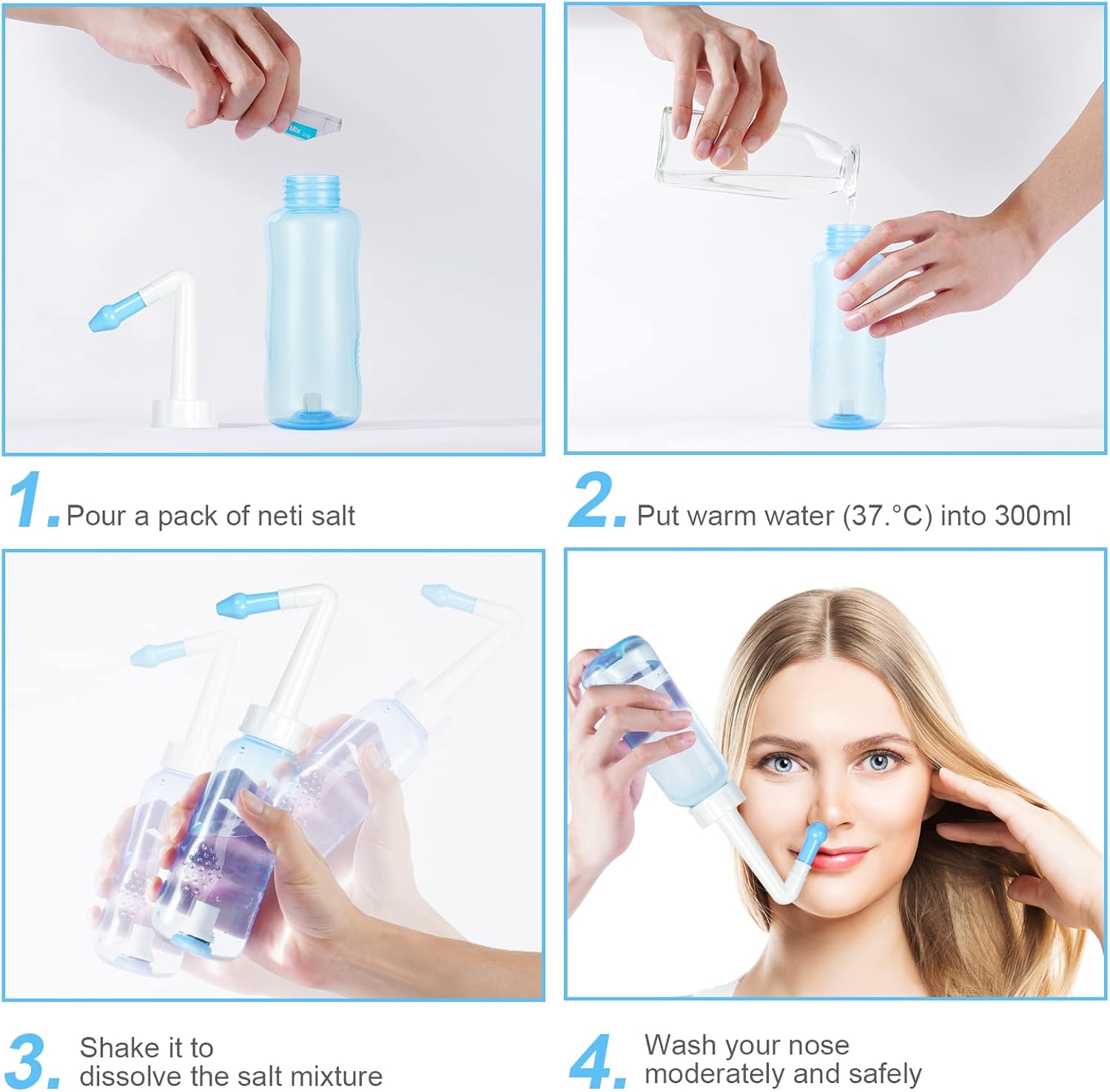 Thumbnail 4 de URAQT Neti Pot 300ml per lavaggio nasale