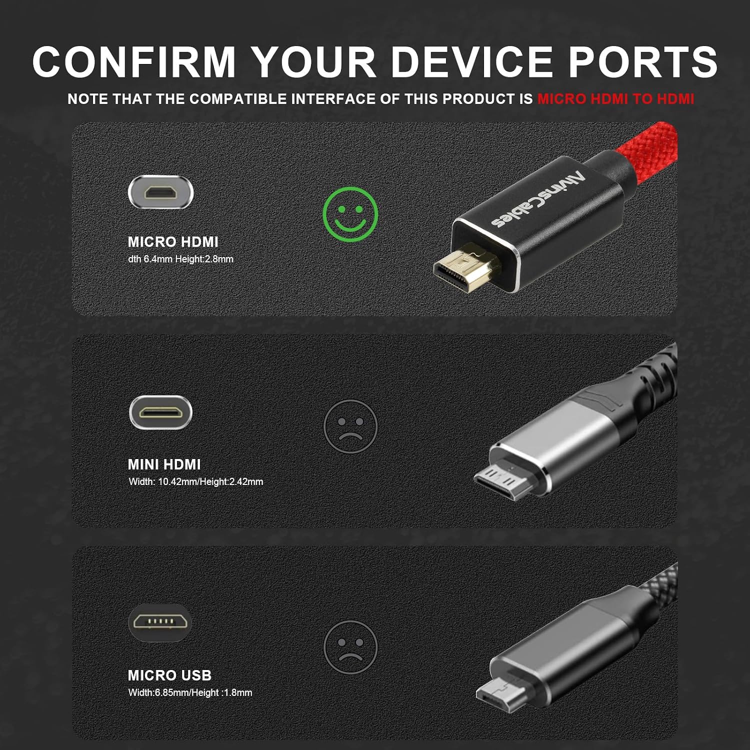 Thumbnail 5 de Alvin’s Cables 8K HDMI 2.1 Micro to Full coiled cable