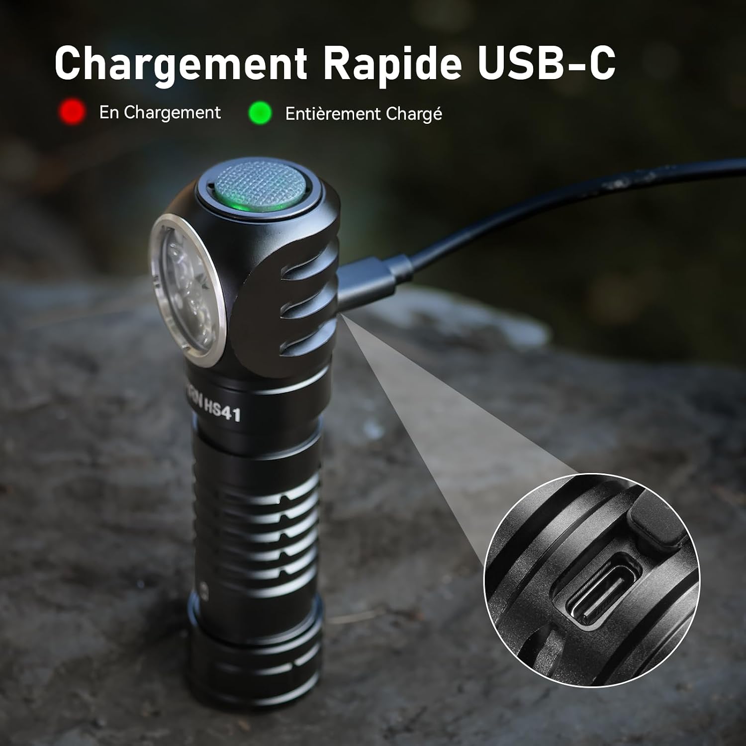 Detalle 2 de Sofirn HS41 lampe frontale LED rechargeable 4000 lumens, portée 325 m, base magnétique et IP68