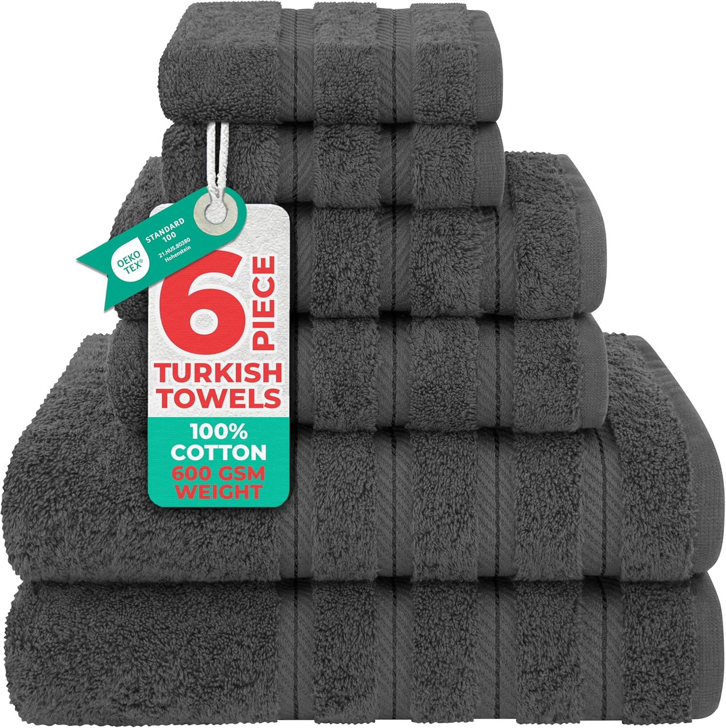 Detalle de American Soft Linen 6-Piece Towel Set 600 GSM