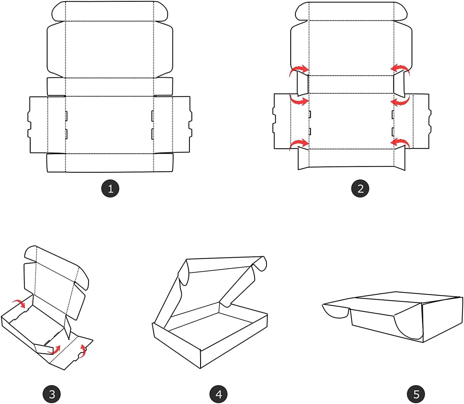 Thumbnail 6 de HORLIMER 20 Pack 12x9x4 inch White Corrugated Shipping Boxes