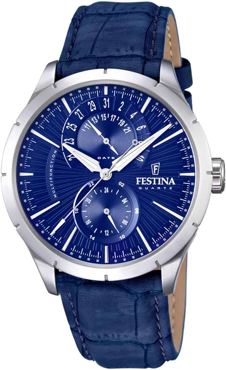 Detalle de Festina Montre Homme Analogique en Cuir Marron – Élégance intemporelle