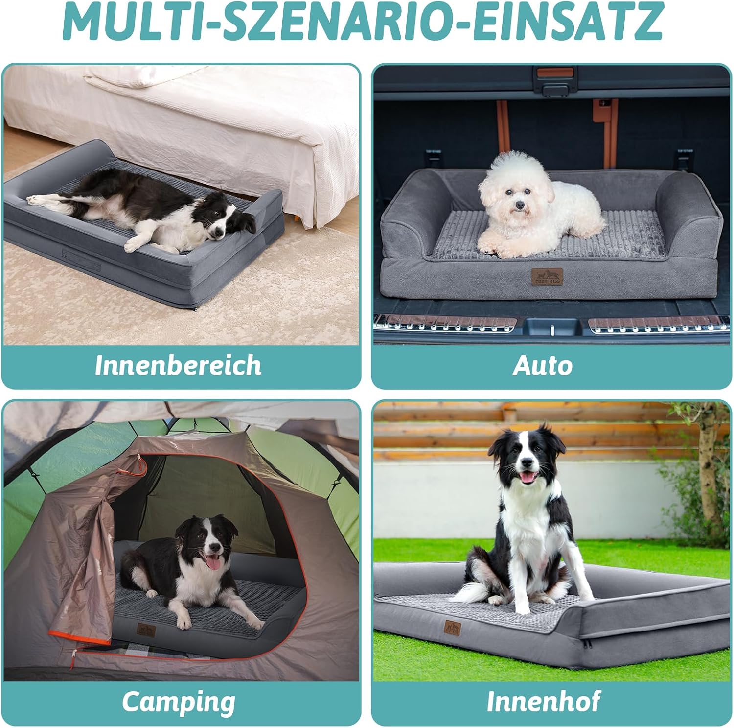 Detalle de Orthopädisches Hundebett für große Hunde