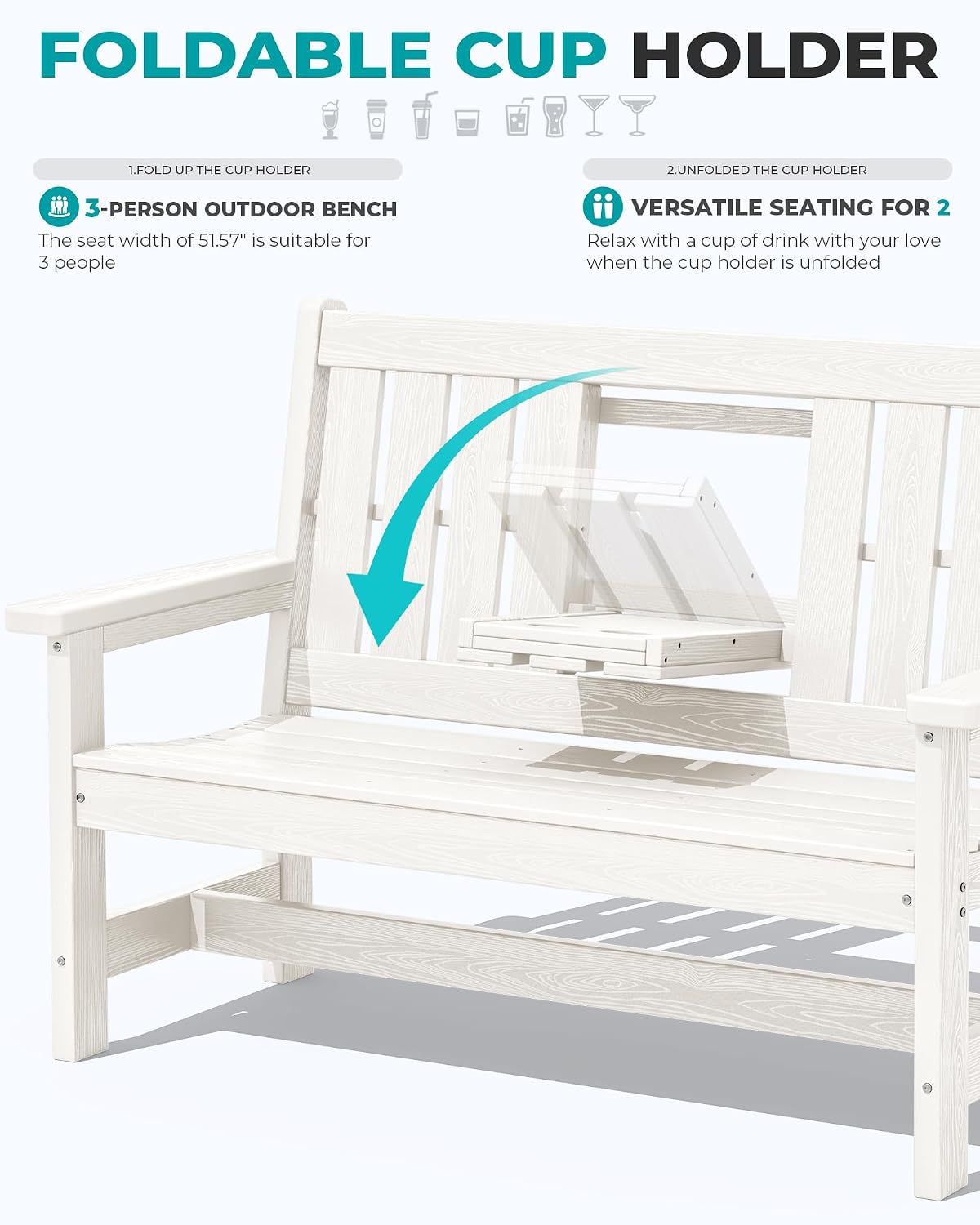 Detalle 2 de SERWALL HDPE Outdoor Bench