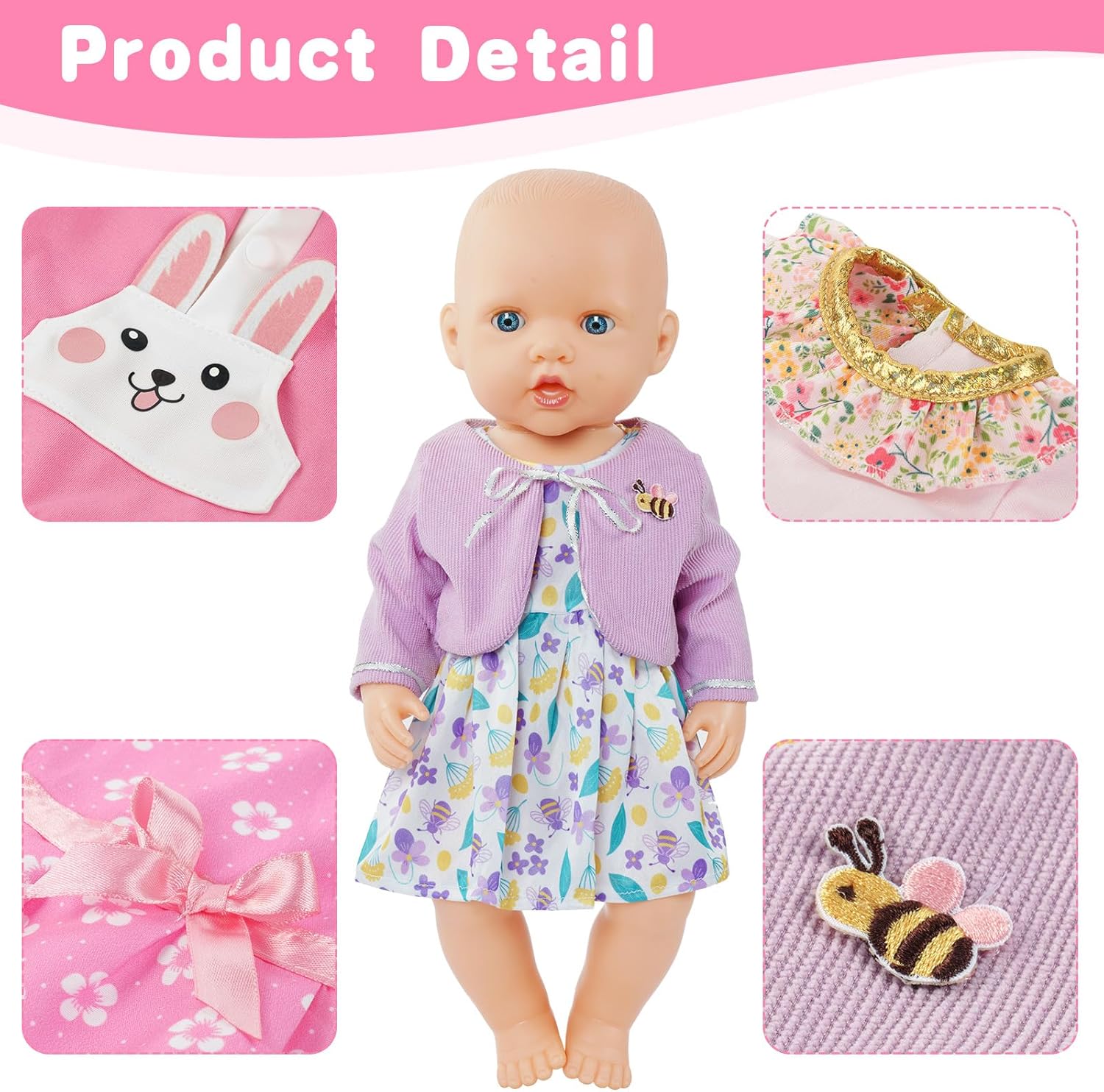 Thumbnail 4 de Aolso Baby Doll Clothes 14-18 Inch 4-Pack