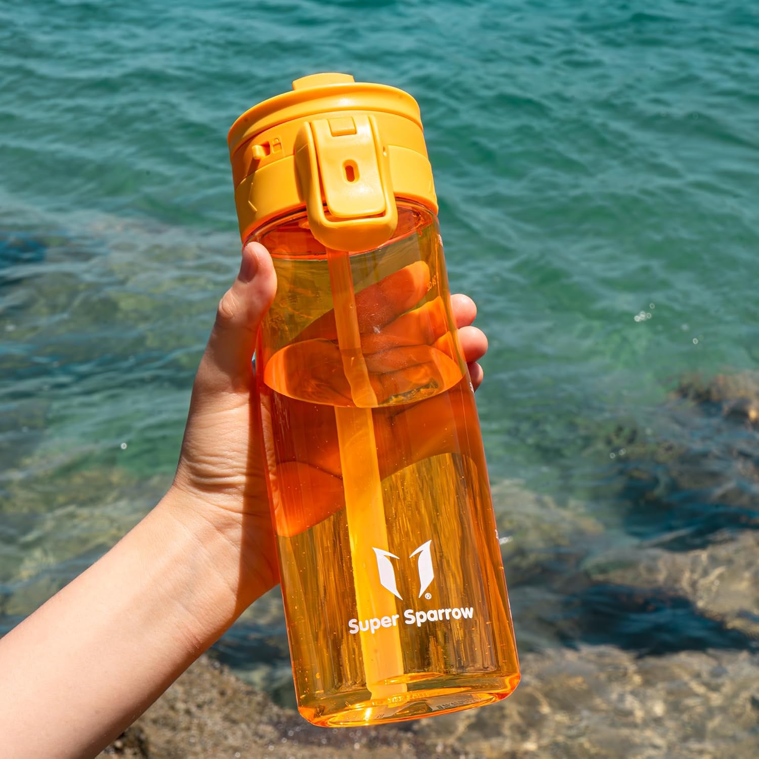 Thumbnail 5 de Sparrow Borraccia TouchFlow 500 ml / 750 ml / 1 L – Borraccia sportiva senza BPA con tappo a pulsante e beccuccio in silicone