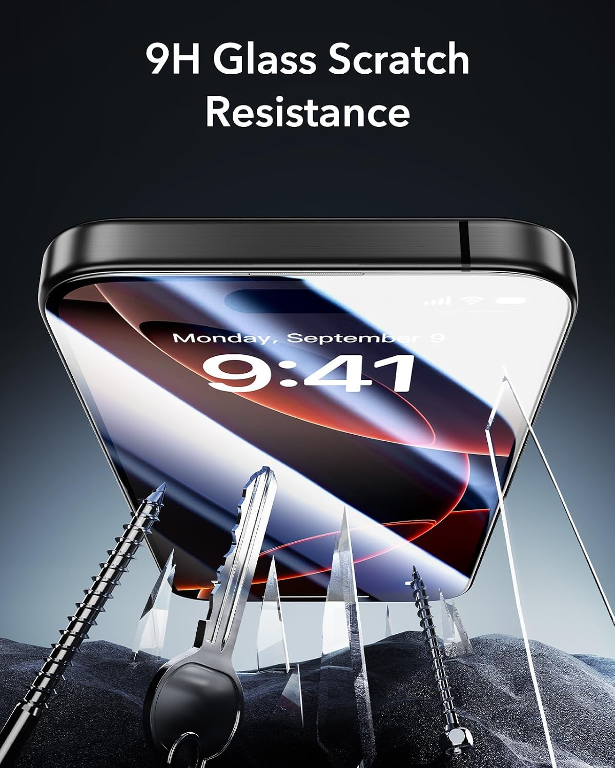 Detalle de ESR Armorite 3-Pack 9H+ Glass Screen Protector for iPhone 16 Pro Max